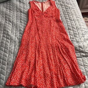 Red Polka Dot Sleeveless Dress
